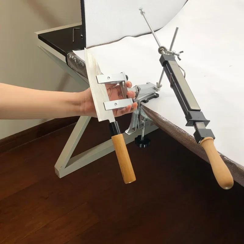 Manual Knife Sharpener Fixed Angle Adjustable Stand Metal Kitchen Sharpening Tool