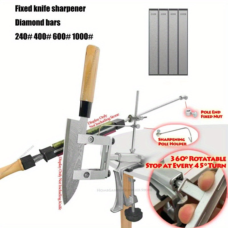 Manual Knife Sharpener Fixed Angle Adjustable Stand Metal Kitchen Sharpening Tool