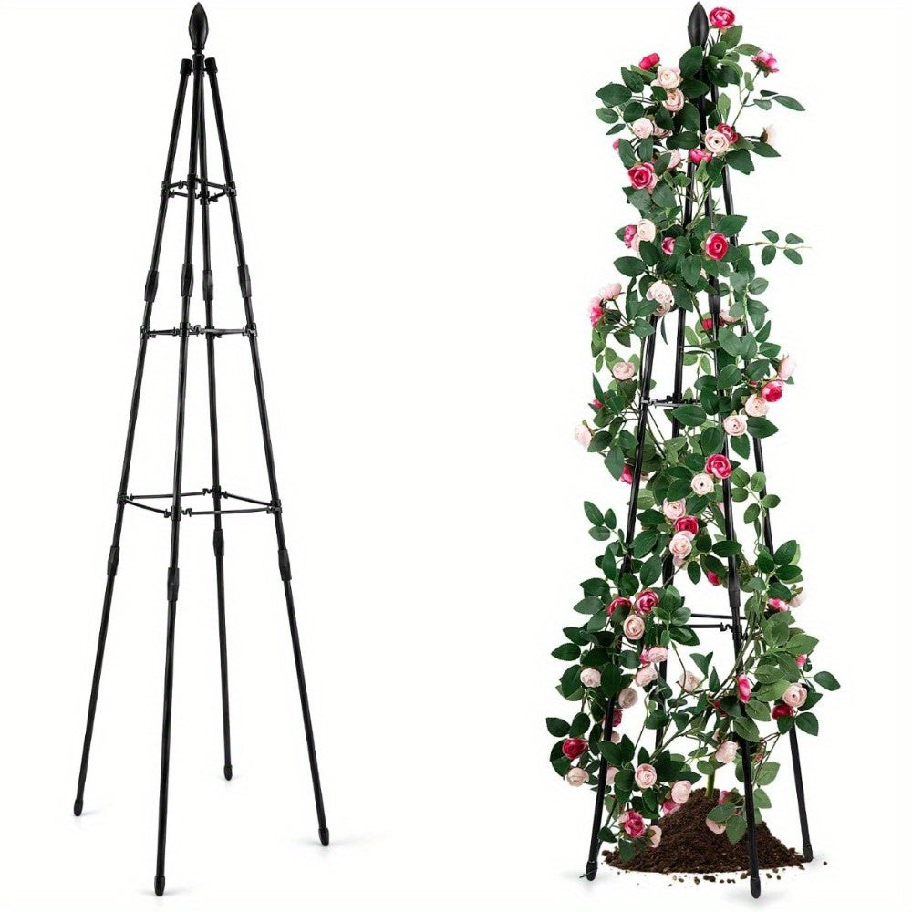 Black Metal and PE Coated Garden Trellis for Climbing Plants Vegetables Vines and Flowers Indoor Outdoor
