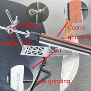 Adjustable Angle Knife and Scissor Sharpener Diamond Whetstone Set for Kitchen