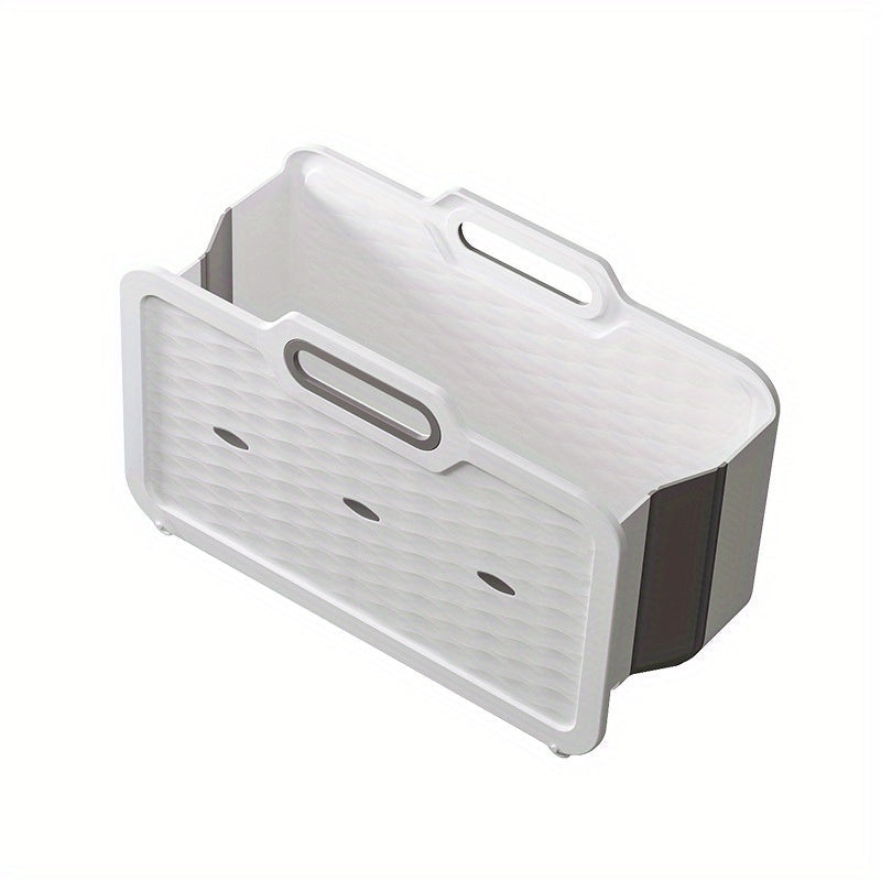 Cubo de fregona rectangular plegable con sistema de exprimido para limpieza de suelos y coches