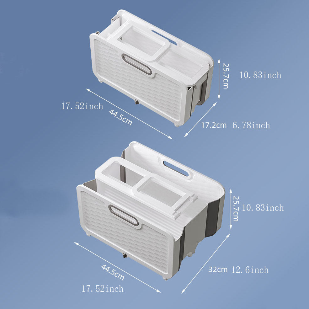 Cubo de fregona rectangular plegable con sistema de exprimido para limpieza de suelos y coches