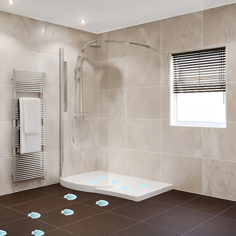 Set of 6 Non-Slip Bathroom Mats with Scraper for Bathtubs and Pool Floors