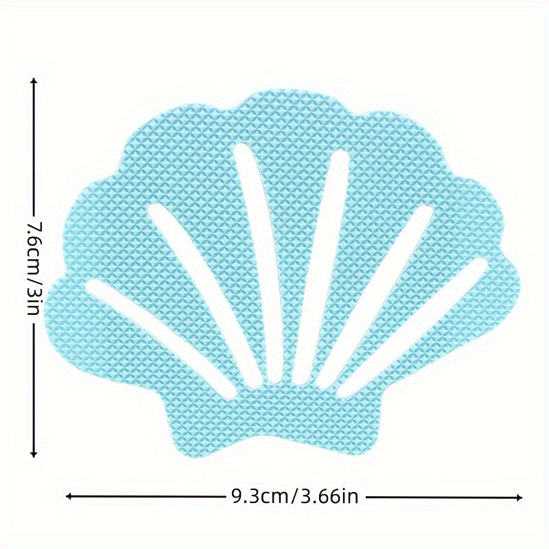 Set of 6 Non-Slip Bathroom Mats with Scraper for Bathtubs and Pool Floors