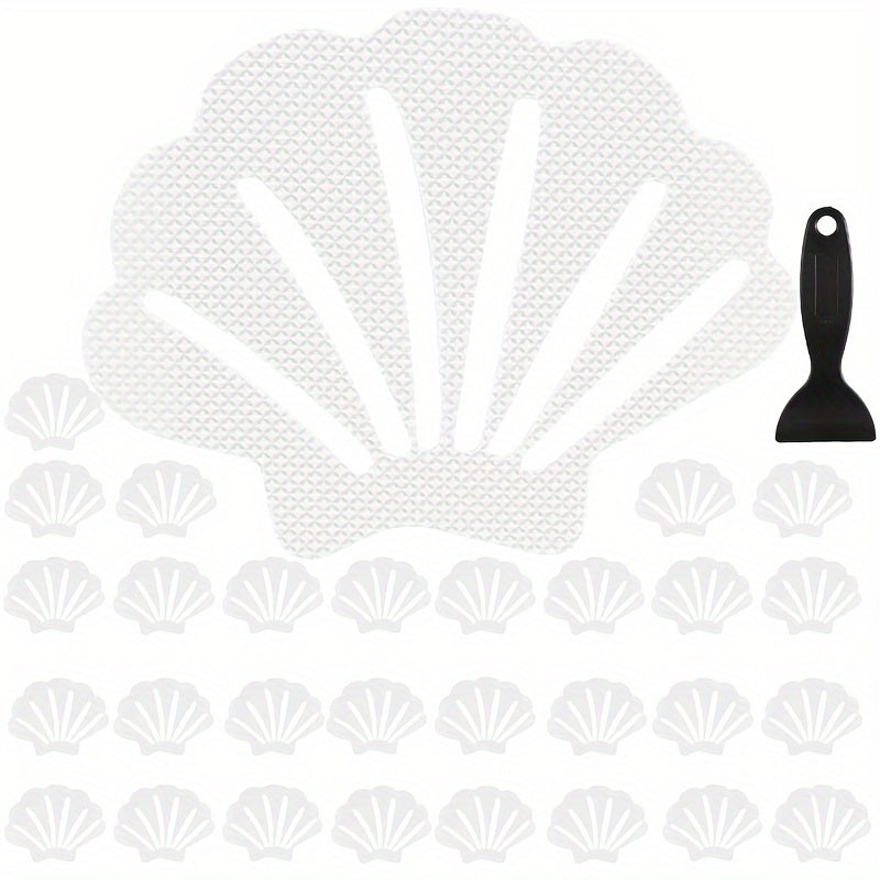 Set of 6 Non-Slip Bathroom Mats with Scraper for Bathtubs and Pool Floors