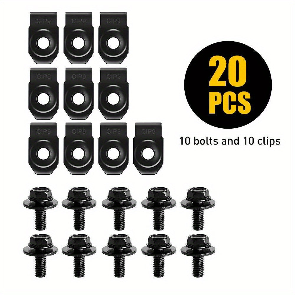 Car Body Bolts U-Nut Clips M6 Engine Cover Splash Shield Fasteners