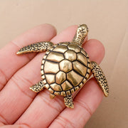 Brass Turtle Figurine for Home Office Decor Good Luck Gift