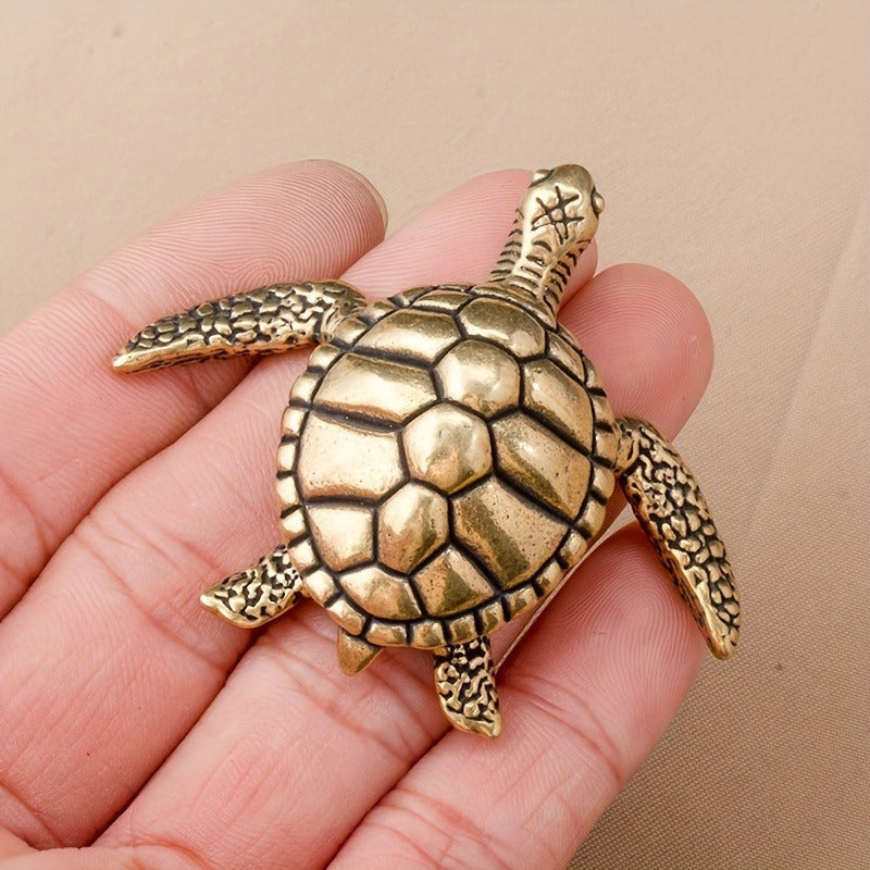 Brass Turtle Figurine for Home Office Decor Good Luck Gift