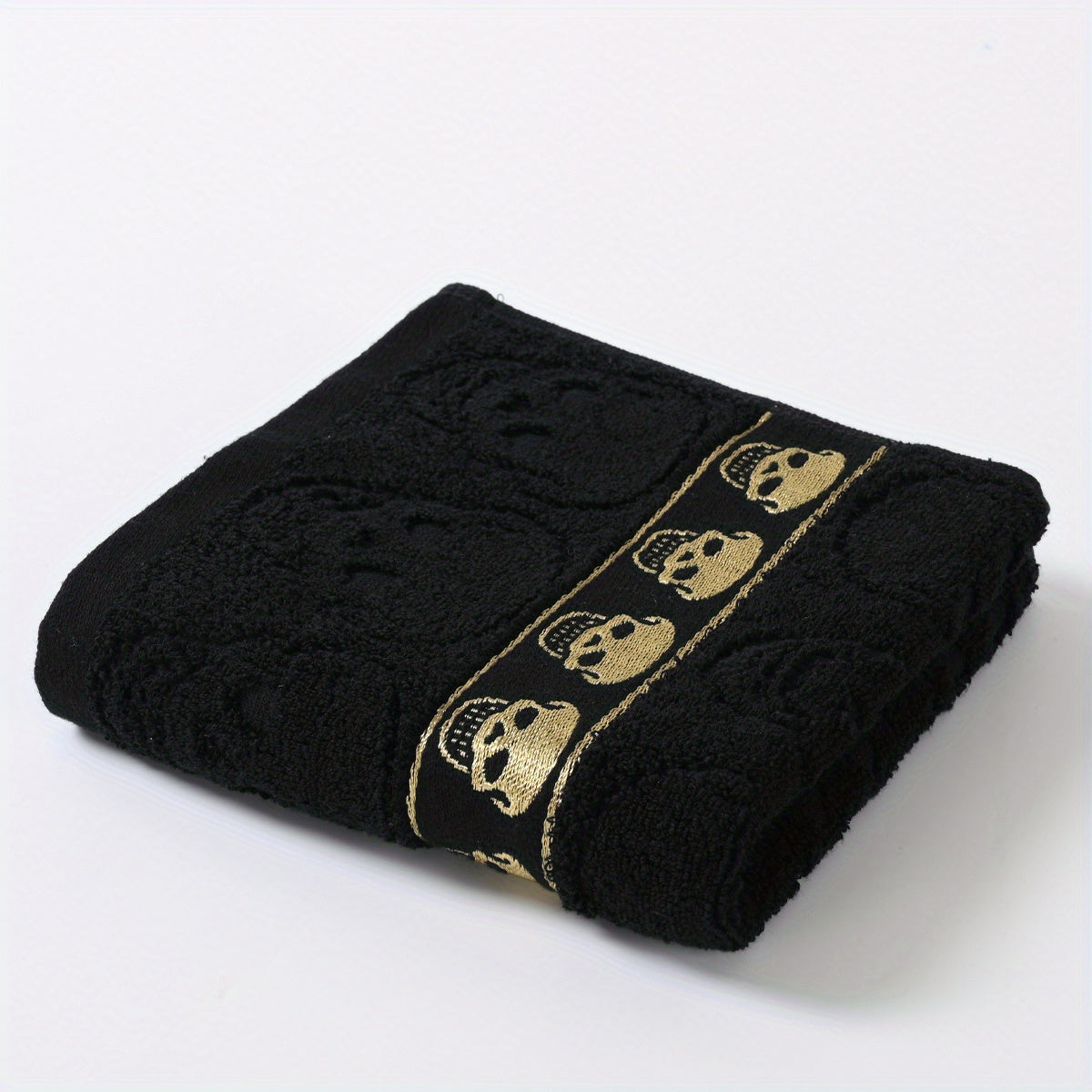 Набор полотенец из жаккардового бархата с изображением черепа на Хэллоуин и Дне мертвых, 2 размера для взрослых