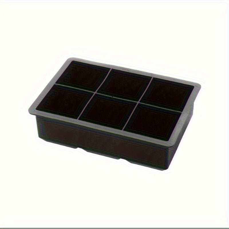 Large Silicone Ice Cube Molds 6-Grid Removable Lid Reusable for Whiskey Cocktails
