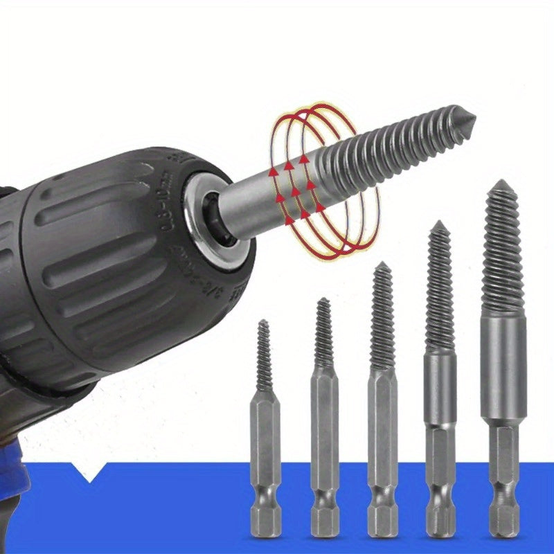 10-Piece High-Strength Steel Screw and Bolt Extractor Set for Damaged Rusted Screws