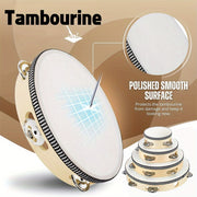 Kids Handheld Tambourine with Metal Bells in Multiple Sizes for Kids Parties and Events