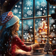Double-Sided Static Cling Snowflake Decals for Christmas Holiday Decorations