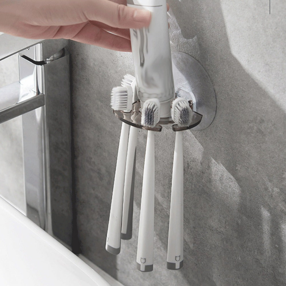 Wall-Mounted Toothbrush and Toothpaste Holder No Drilling Space Saver
