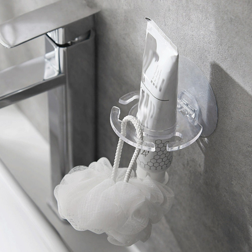 Wall-Mounted Toothbrush and Toothpaste Holder No Drilling Space Saver