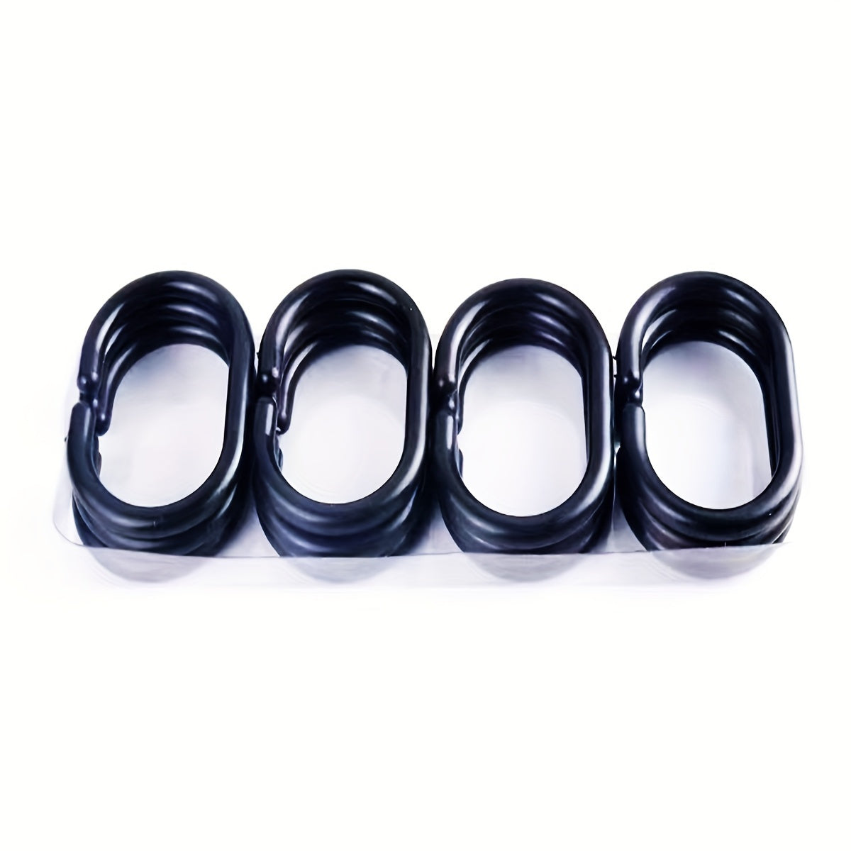 Ekologik toza plastik halqalar dush tayoqlari uchun - 30 dona mustahkam C-shaklidagi tutqichlar to'plami.