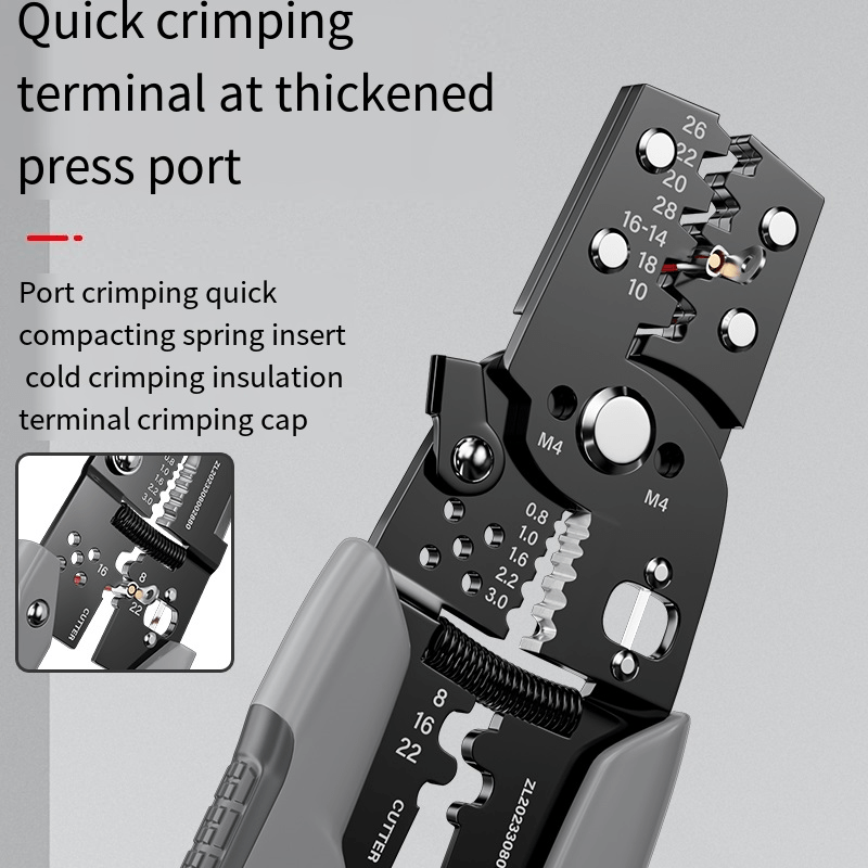 Stainless Steel Wire Stripper Cutter Crimper for Electrical Cables Self-Adjusting Pliers