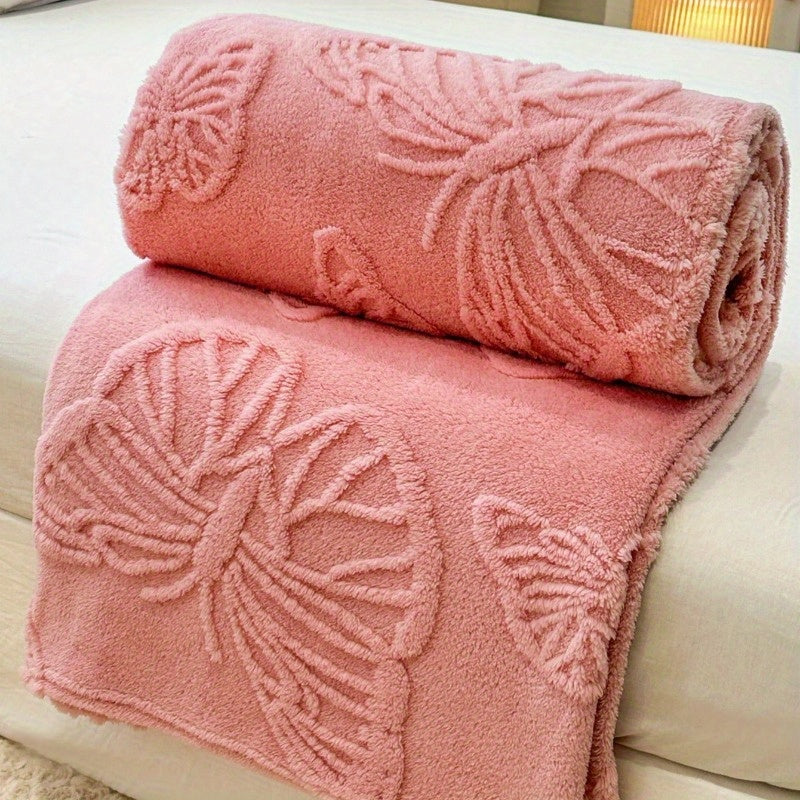 Универсальное и гипоаллергенное ультра-мягкое жаккардовое одеяло в виде бабочки из искусственной овечьей шерсти. Идеально подходит для декора спальни, гостиной или общежития.