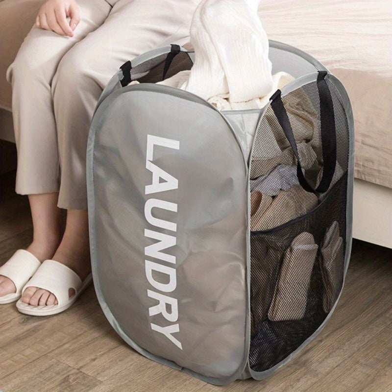 Foldable Laundry Hamper with Double-Sided Design Lightweight Durable Fabric for Bedroom and Home Storage