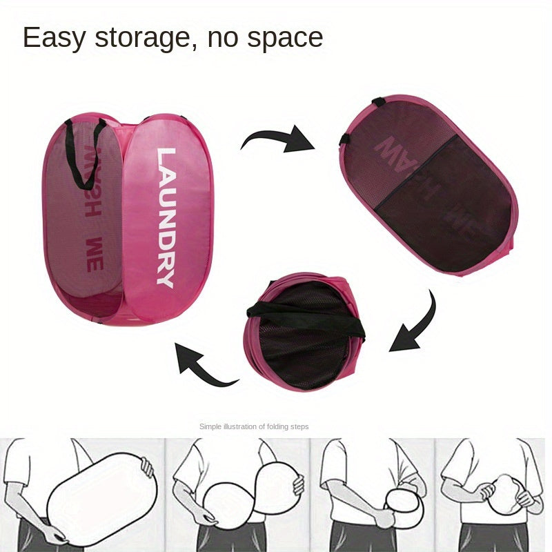 Foldable Laundry Hamper with Double-Sided Design Lightweight Durable Fabric for Bedroom and Home Storage