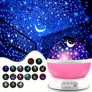 Night Light Projector Lamp 11.94cm Starry Sky with Moon and Stars 360° Rotation 9 Color Options