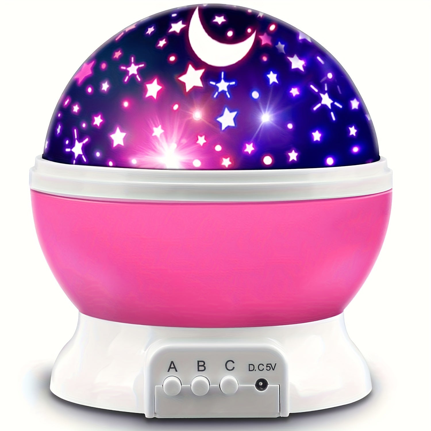 Night Light Projector Lamp 11.94cm Starry Sky with Moon and Stars 360° Rotation 9 Color Options