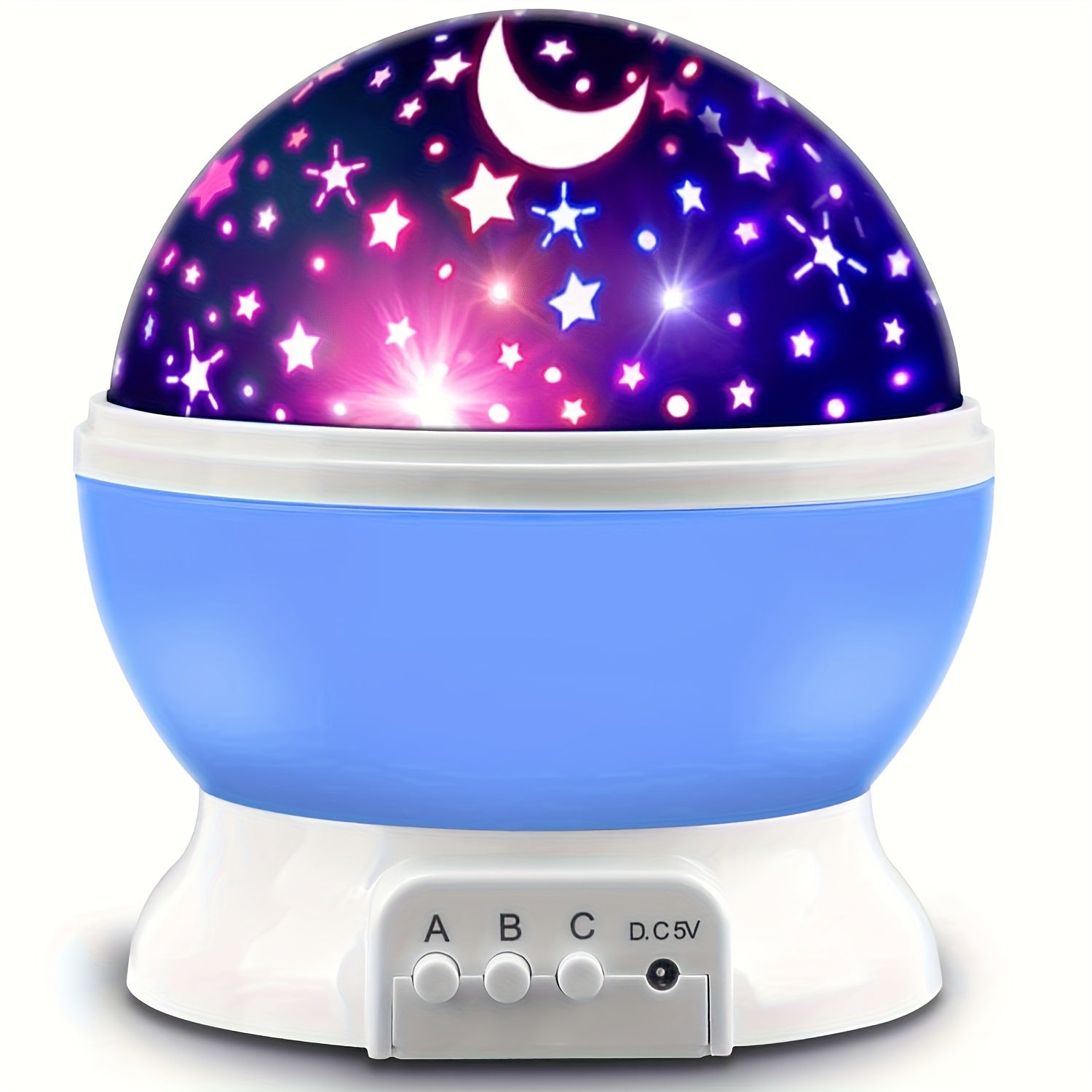 Night Light Projector Lamp 11.94cm Starry Sky with Moon and Stars 360° Rotation 9 Color Options
