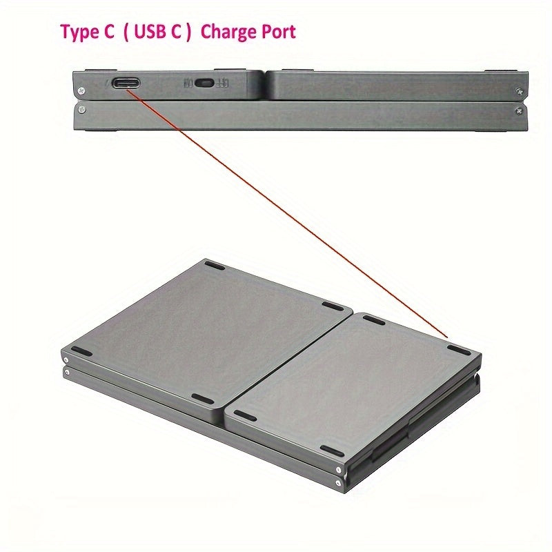 Windows, Android, iOS va Mac qurilmalari uchun mo'ljallangan, planshetlar va smartfonlar uchun ideal, teginish paneli bilan jihozlangan ixcham, bukiladigan simsiz klaviatura.