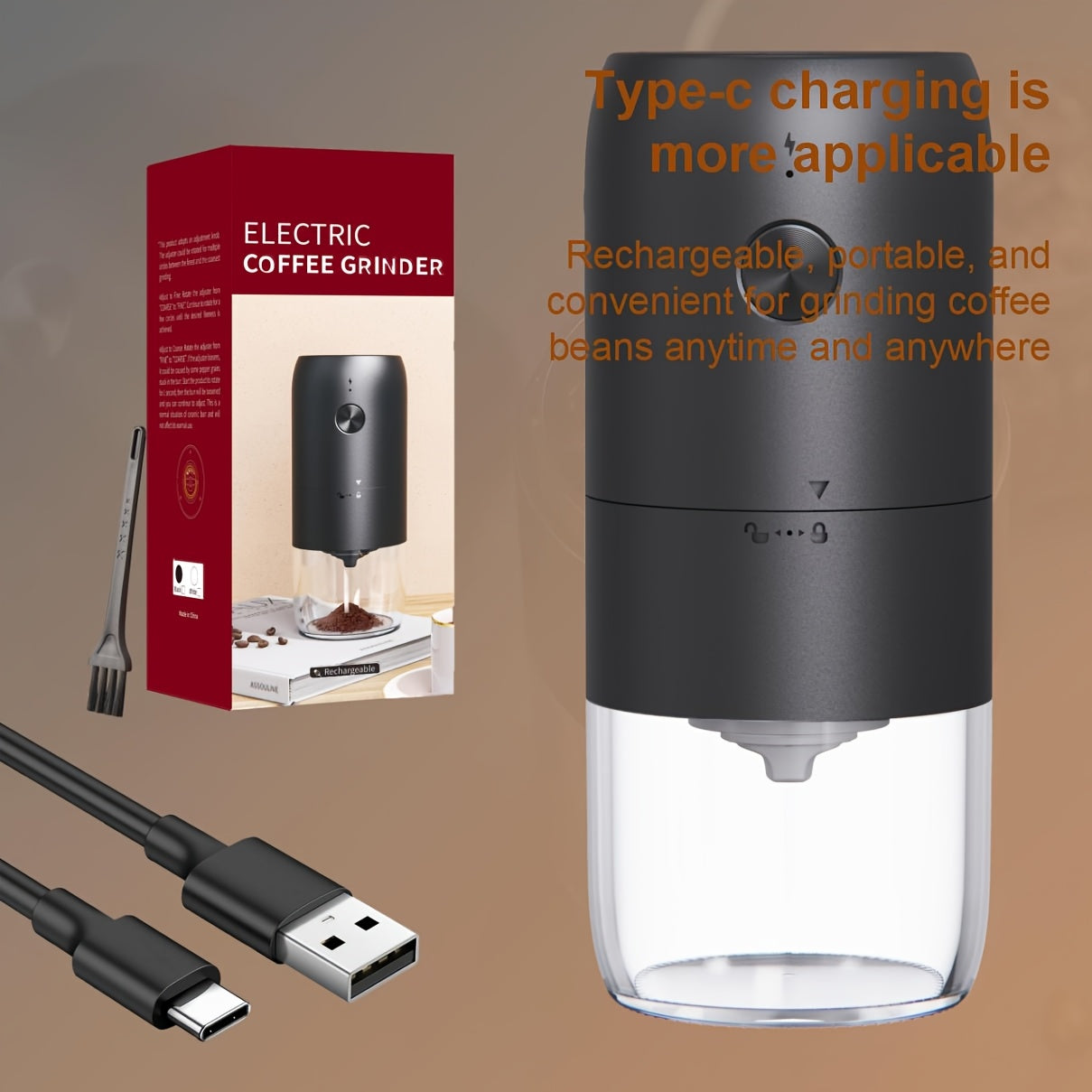 Moslashuvchan maydalash qalinligi, 2 tezlik rejimi va xavfsiz kuchlanish bilan portativ USB quvvatli elektr qahva maydalagich. Uy, sayohat, tabiatda va ofisda foydalanish uchun ideal. Dekorativ xususiyatlarga ega