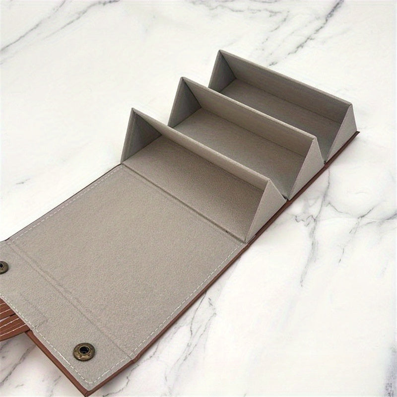 Модный футляр для очков, который можно сложить для удобного хранения, с несколькими слотами для демонстрации и организации во время путешествий. Изготовлен без алкоголя.