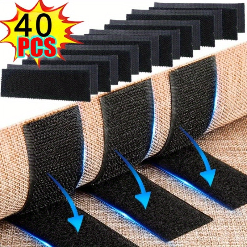 Carpet Fixing Stickers Double Sided Reusable Skid Grip Tapes Pack of 20 40 60