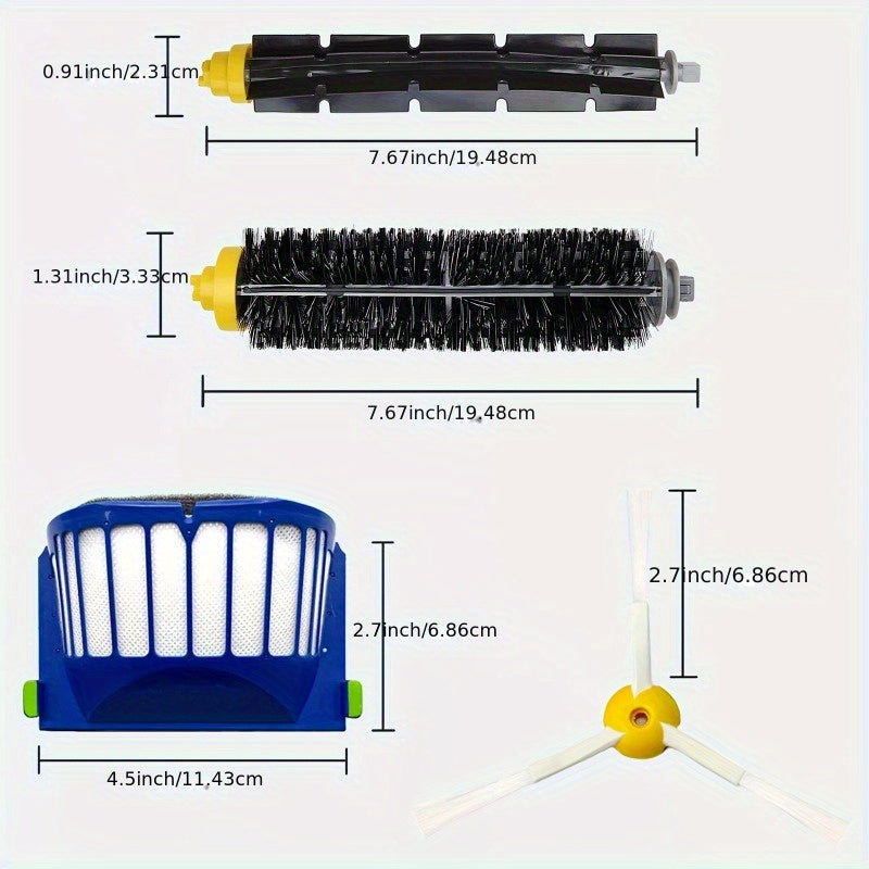 Replacement Vacuum Parts Bundle for Robot Cleaner Includes Brushes Filters Side Brushes