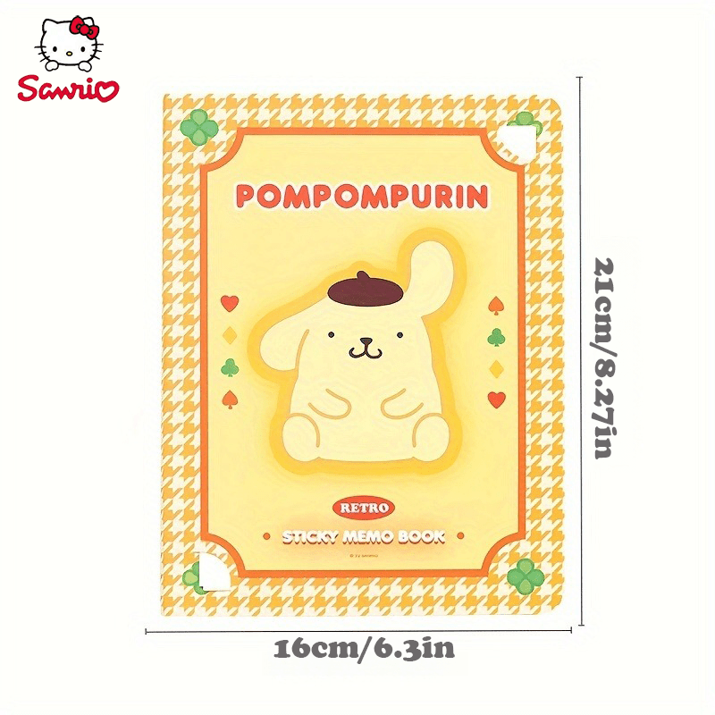 Книга стикеров Sanrio включает 2 листа бумаги для писем и 11 дизайнов стикеров, всего 330 листов. Размер A5 с 6 обложками персонажей. Идеально подходит для заметок, мемо и писем. Подходит для студентов.