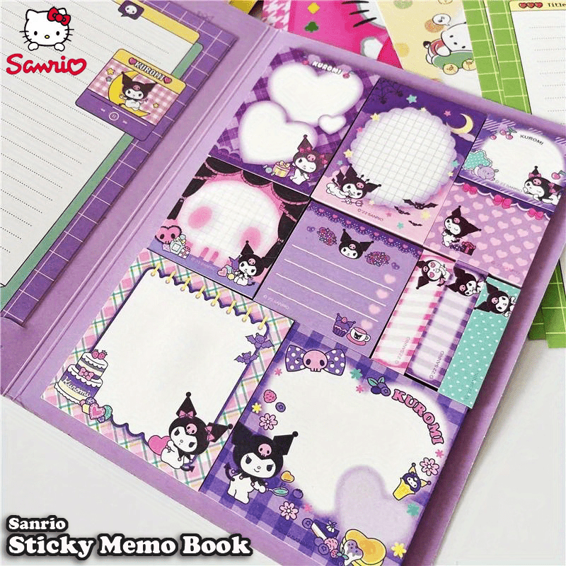 Sticky Note and Memo Book with 2 Letter Paper Designs and 11 Sticky Note Designs, A5 Size, 6 Character Covers