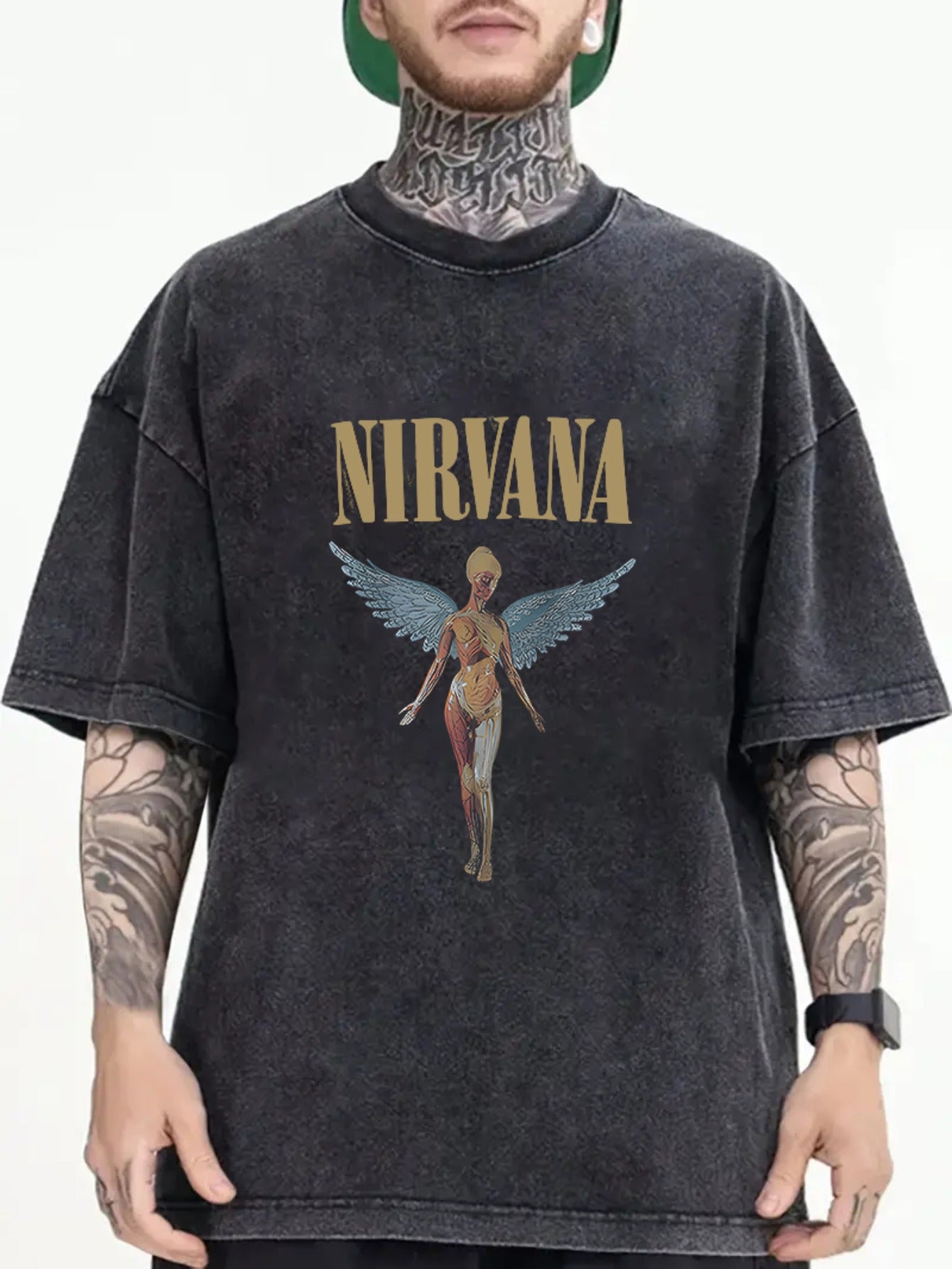 Men's Cotton Crew Neck T-Shirt Loose Fit Short Sleeve Solid Color Summer Casual