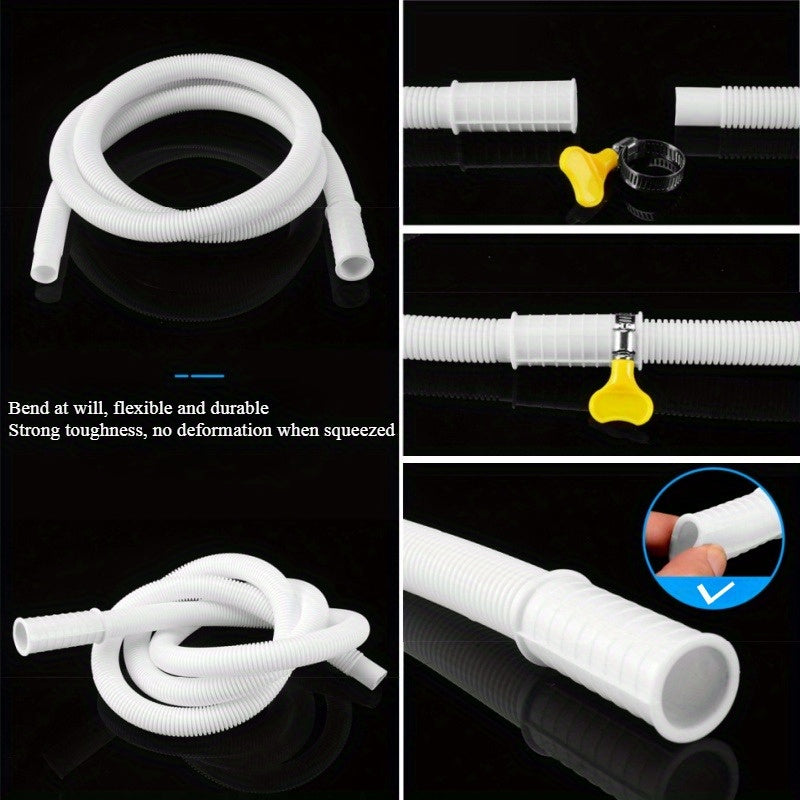 Air Conditioner Drain Hose Kit 2M/6.6FT & 4M/13FT Flexible Drain Tubing with Connectors for Mini-Split Portable AC Dishwasher Washing Machine