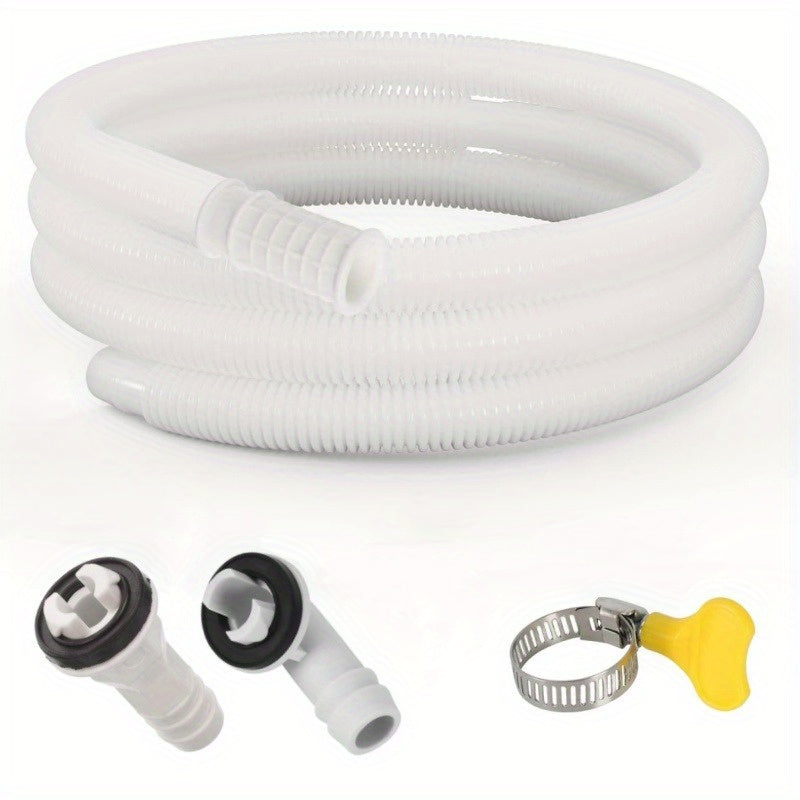 Air Conditioner Drain Hose Kit 2M/6.6FT & 4M/13FT Flexible Drain Tubing with Connectors for Mini-Split Portable AC Dishwasher Washing Machine