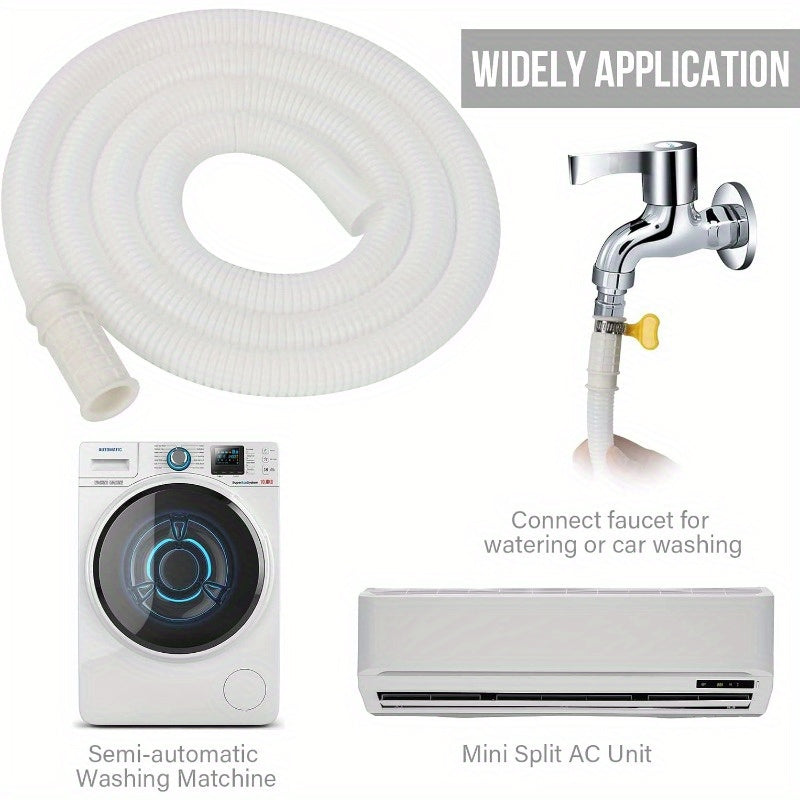 Air Conditioner Drain Hose Kit 2M/6.6FT & 4M/13FT Flexible Drain Tubing with Connectors for Mini-Split Portable AC Dishwasher Washing Machine