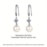 Sterling Silver Earrings with Freshwater Pearl for Women All-Season Gift Set