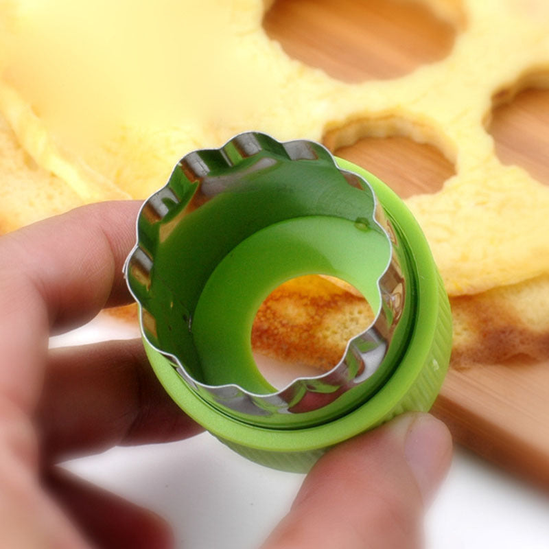 Set of 9 Stainless Steel Vegetable and Fruit Cutters with Flower Mold for Baby Food