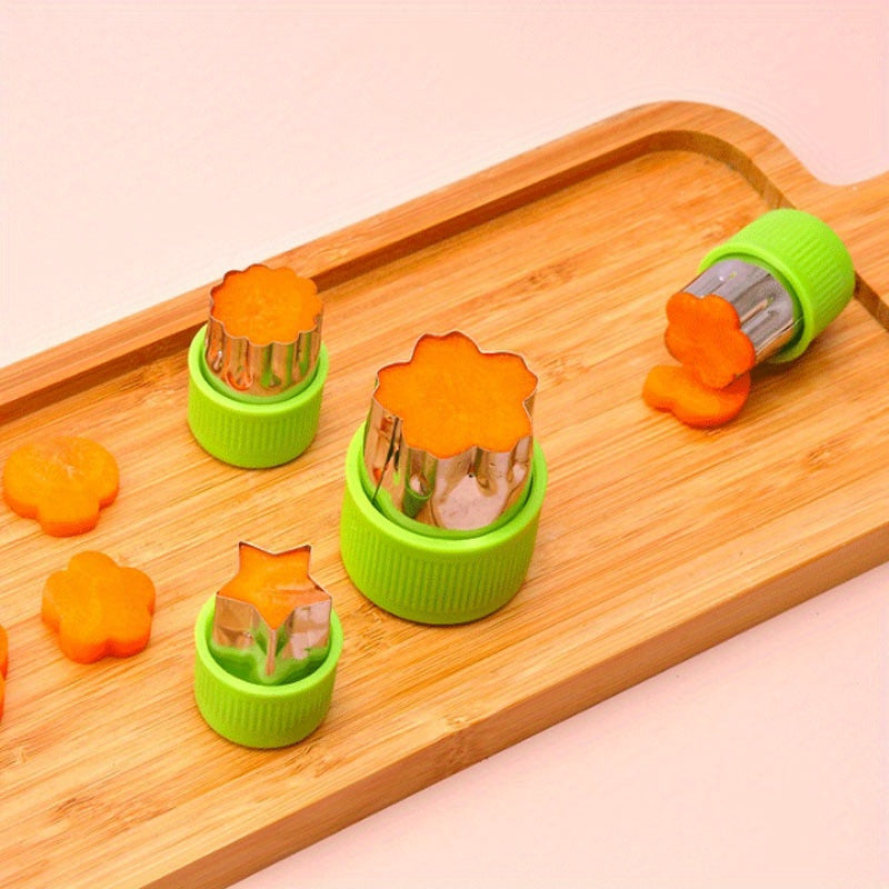 Set of 9 Stainless Steel Vegetable and Fruit Cutters with Flower Mold for Baby Food