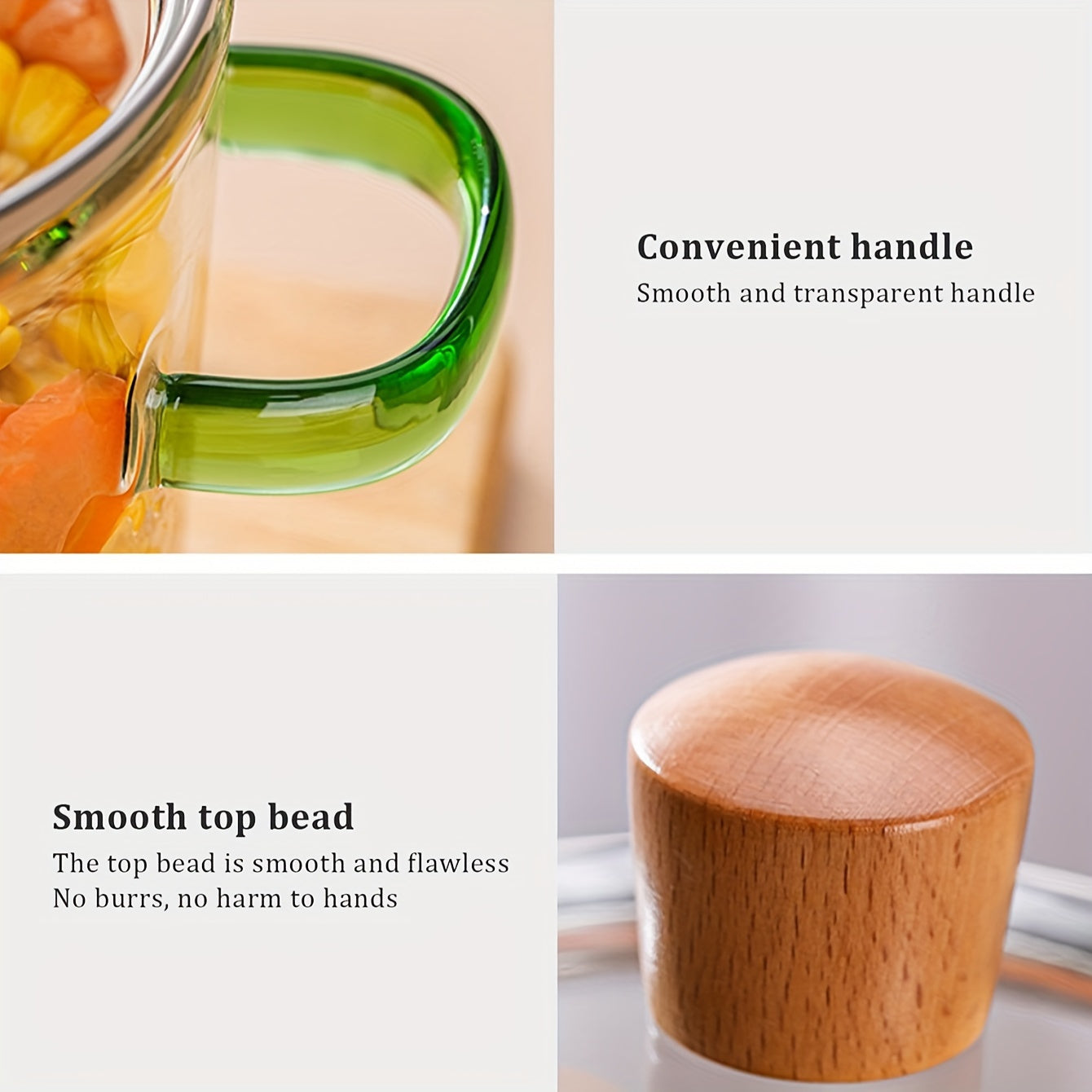 15.01cm Borosilicate Glass Cooking Pot with Lid Heat-Resistant for Soup Milk Pasta