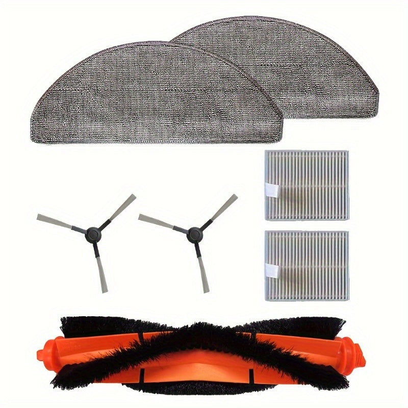 Xiaomi E10C/E10/E12 va MiJia 3C Plus robot tozalagichi uchun 7 ta vakuum tozalagich aksessuarlari to'plami - Asosiy cho'tka, yon cho'tka, filtr va mopa kiritilgan