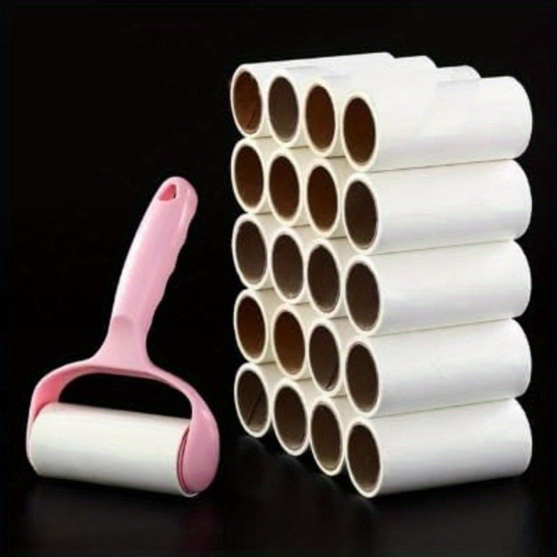 Lint Roller Kit with Handle and 4 Refills for Pet Hair Removal from Clothes Carpet and Car Seats