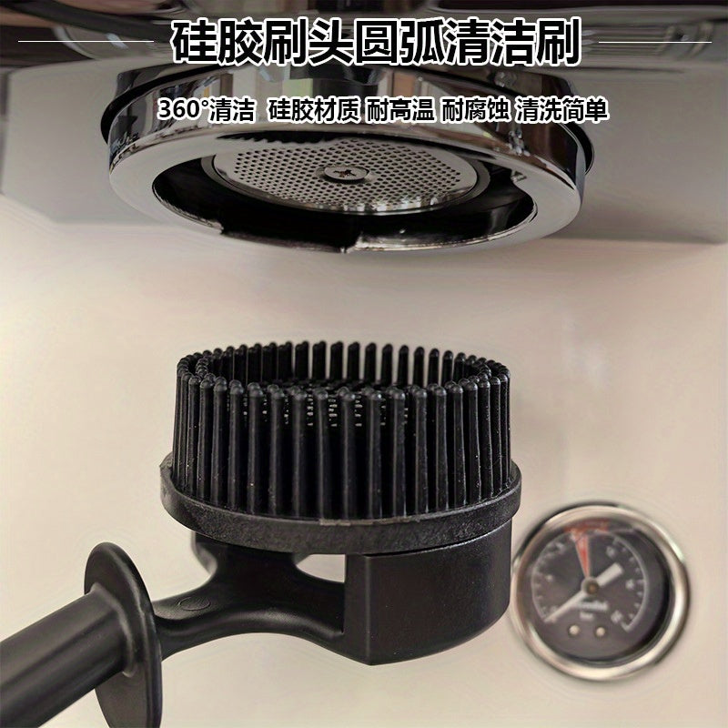 Circular Punch Head Silicone Coffee Machine Cleaning Brush Longer Handle Kitchen Utensil