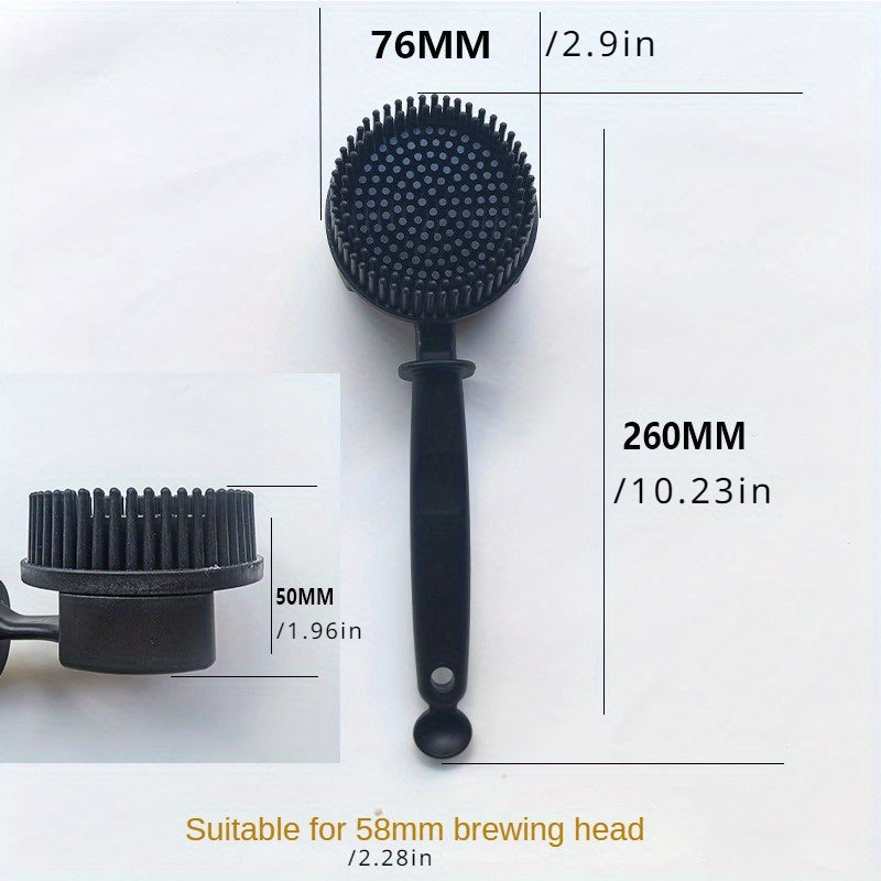 Circular Punch Head Silicone Coffee Machine Cleaning Brush Longer Handle Kitchen Utensil