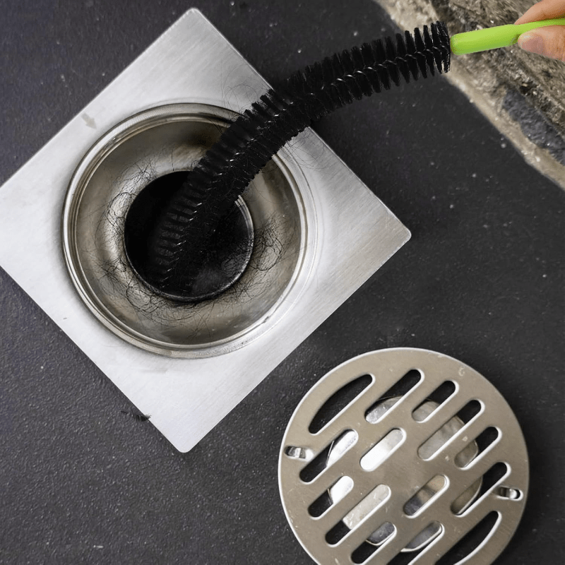 Cepillo limpiador de tuberías de metal flexible para desagües de cocina, ducha y bañera, bloqueos de cabello
