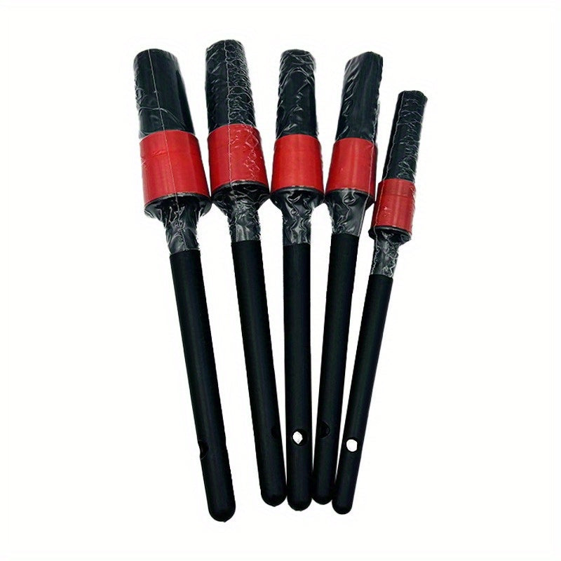 Набор из 5 щеток для детальной очистки автомобиля - щетина из конского волоса и нейлона - универсальные инструменты для чистки приборной панели, колес и интерьера - не требуется электричество для использования дома или в автомобиле