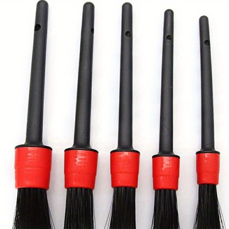 Набор из 5 щеток для детальной очистки автомобиля - щетина из конского волоса и нейлона - универсальные инструменты для чистки приборной панели, колес и интерьера - не требуется электричество для использования дома или в автомобиле