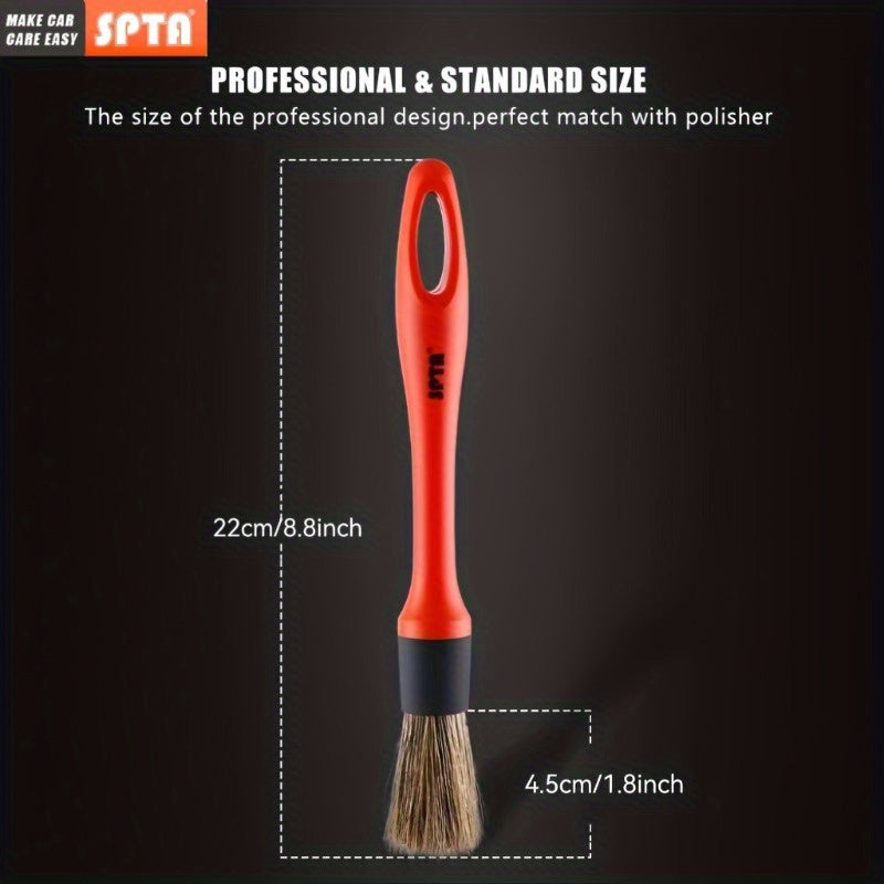 Набор из 5 щеток для детальной очистки автомобиля - щетина из конского волоса и нейлона - универсальные инструменты для чистки приборной панели, колес и интерьера - не требуется электричество для использования дома или в автомобиле